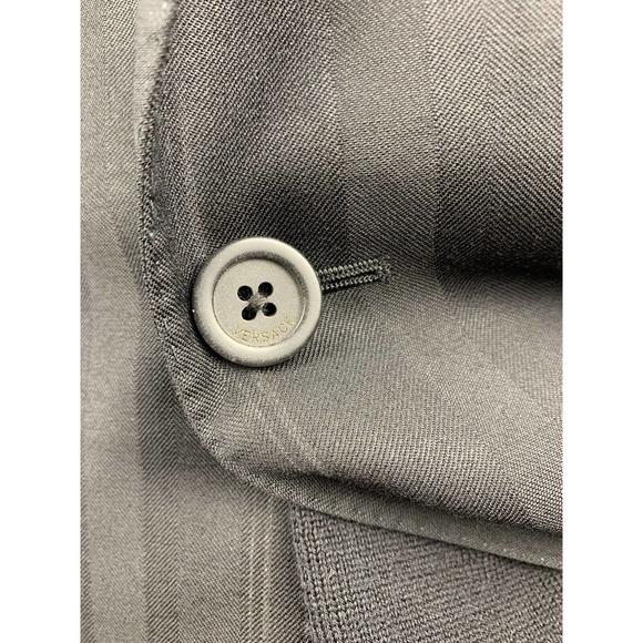 41L Gianni Versace Couture Black Striped Blazer Suit Jacket - Picture 12 of 13